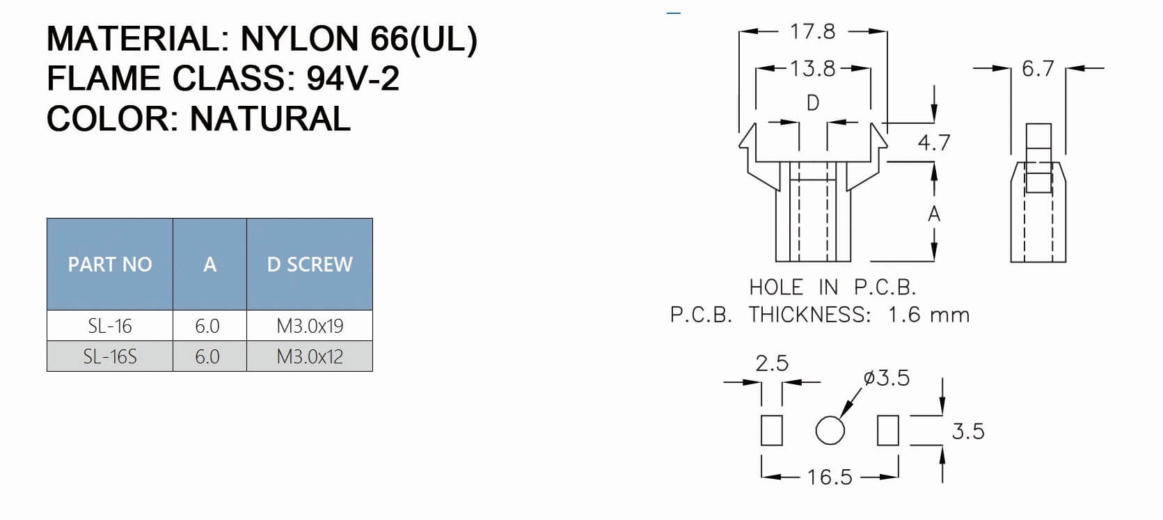 PCB Standoff SL-16S